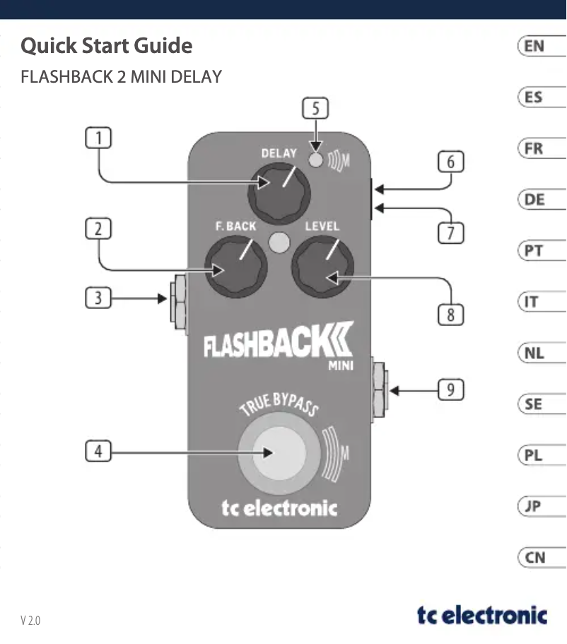 Page 1 de la notice Manuel utilisateur TC Electronic Flashback 2 Mini Delay