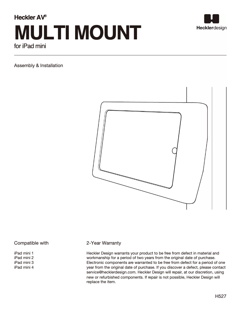 Page 1 de la notice Manuel utilisateur Heckler Design H527-BG