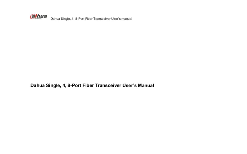 Page 1 de la notice Manuel utilisateur Dahua Technology PFS3102-1T