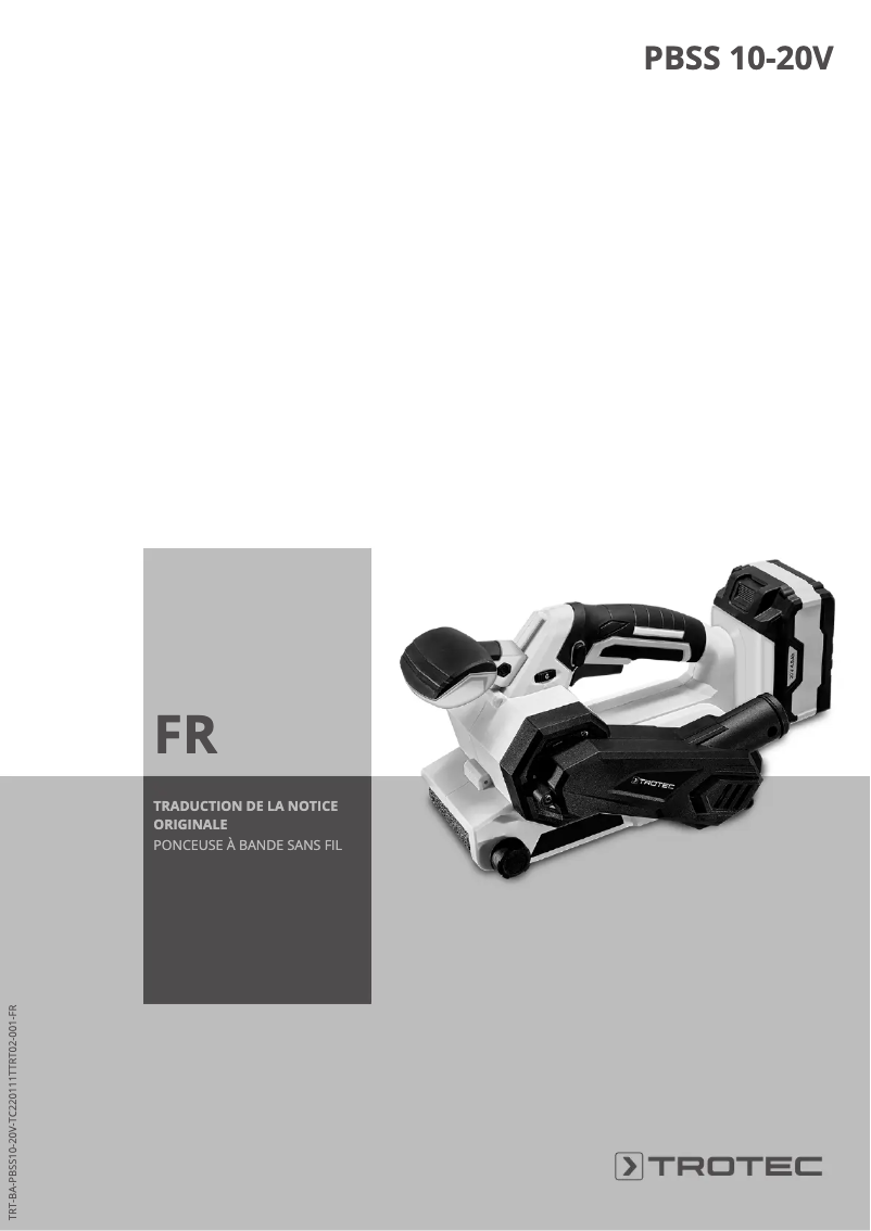 Page n°1 - Manuel utilisateur Trotec PBSS 10-20V