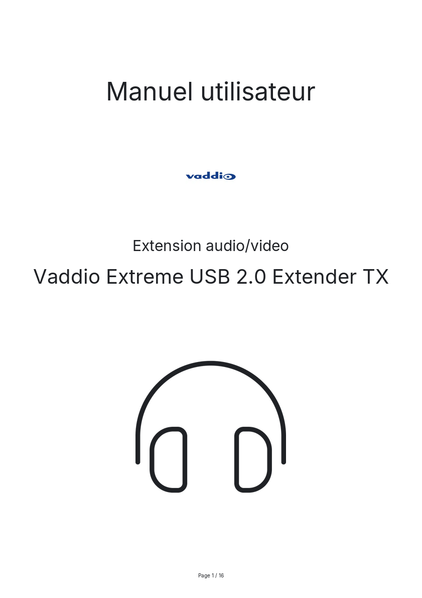 Image de la première page du manuel de l'appareil Extreme USB 2.0 Extender TX