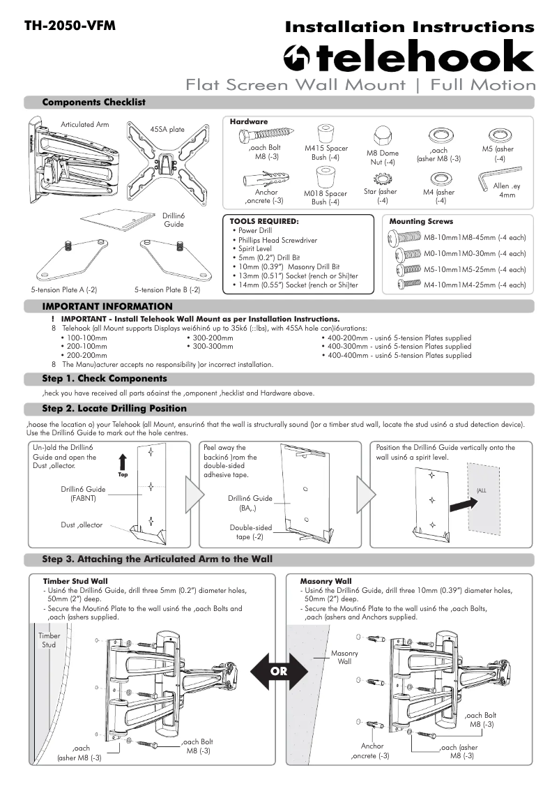 Page 1 de la notice Manuel utilisateur Atdec TH2050-VFM-TAA