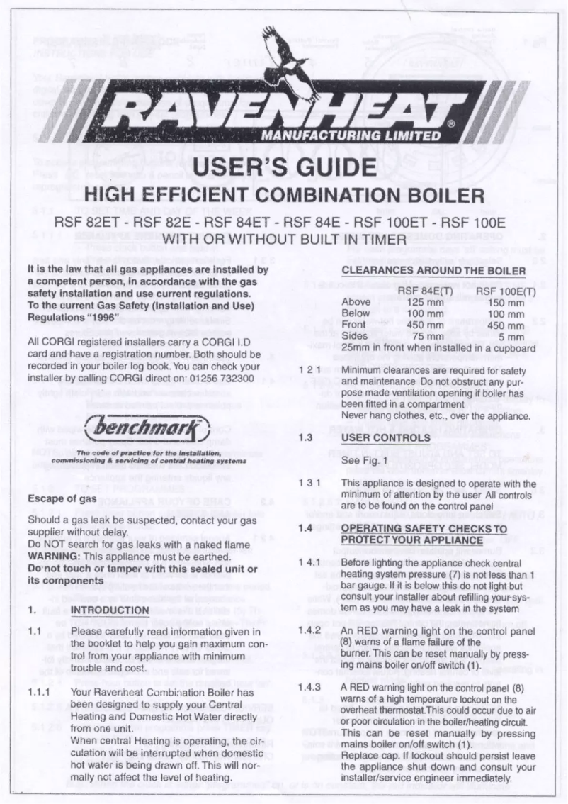 Page n°1 - Manuel utilisateur Ravenheat RSF 84ET