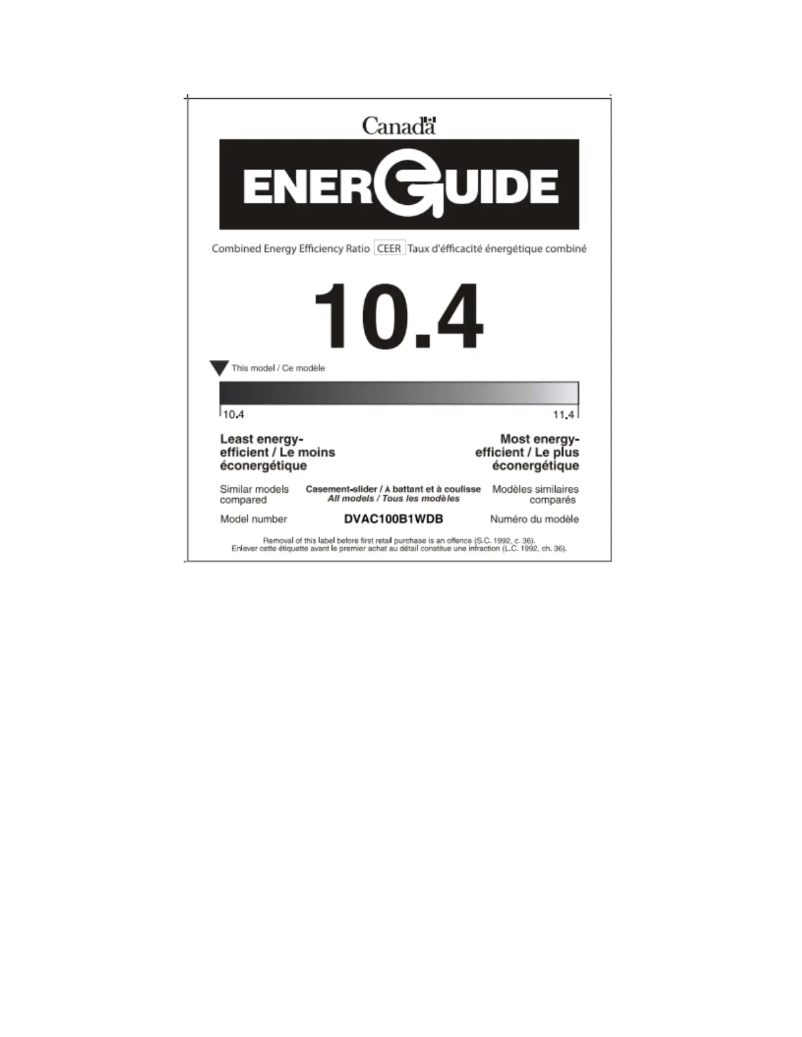 Página 1 del manual Etiqueta energética Danby DVAC100B1WDB