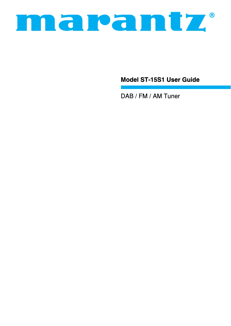 Image de la première page du manuel de l'appareil ST-15S1