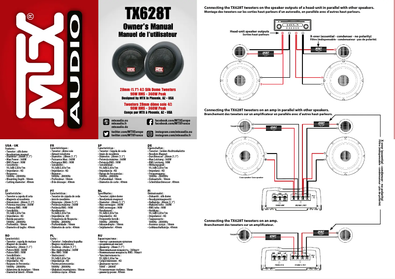 Page n°1 - Manuel utilisateur MTX Audio TX6BMW