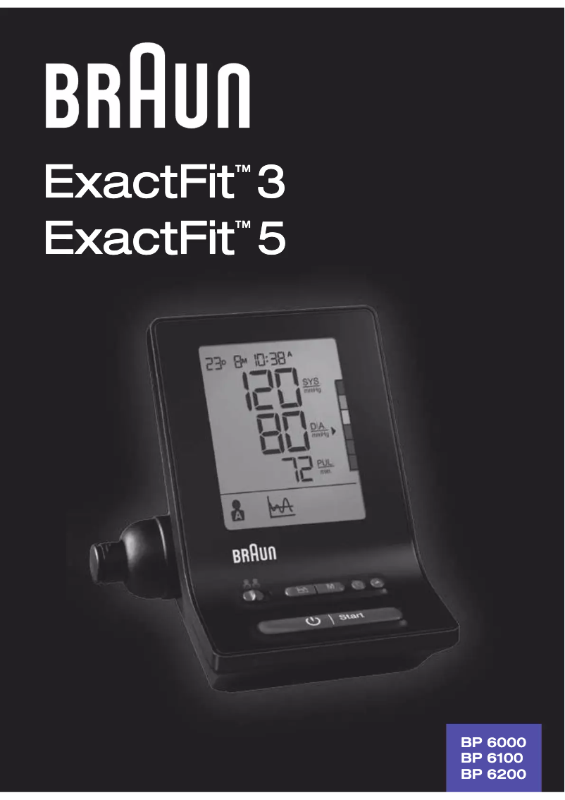 Image de la première page du manuel de l'appareil ExactFit 3 BP6000