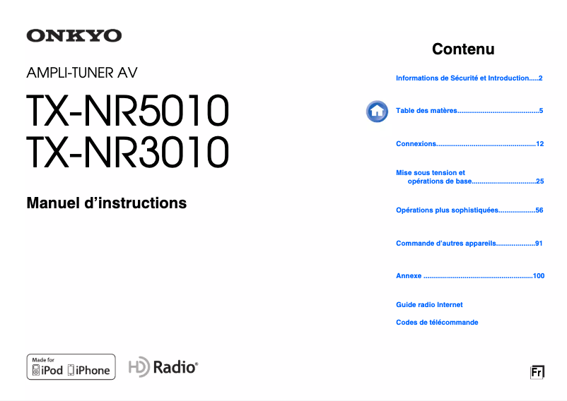 Image de la première page du manuel de l'appareil TX-NR5010