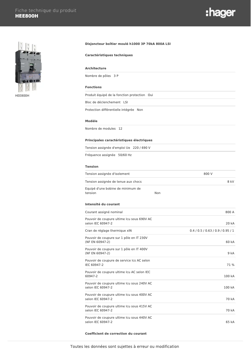 Image de la première page du manuel de l'appareil HEE800H