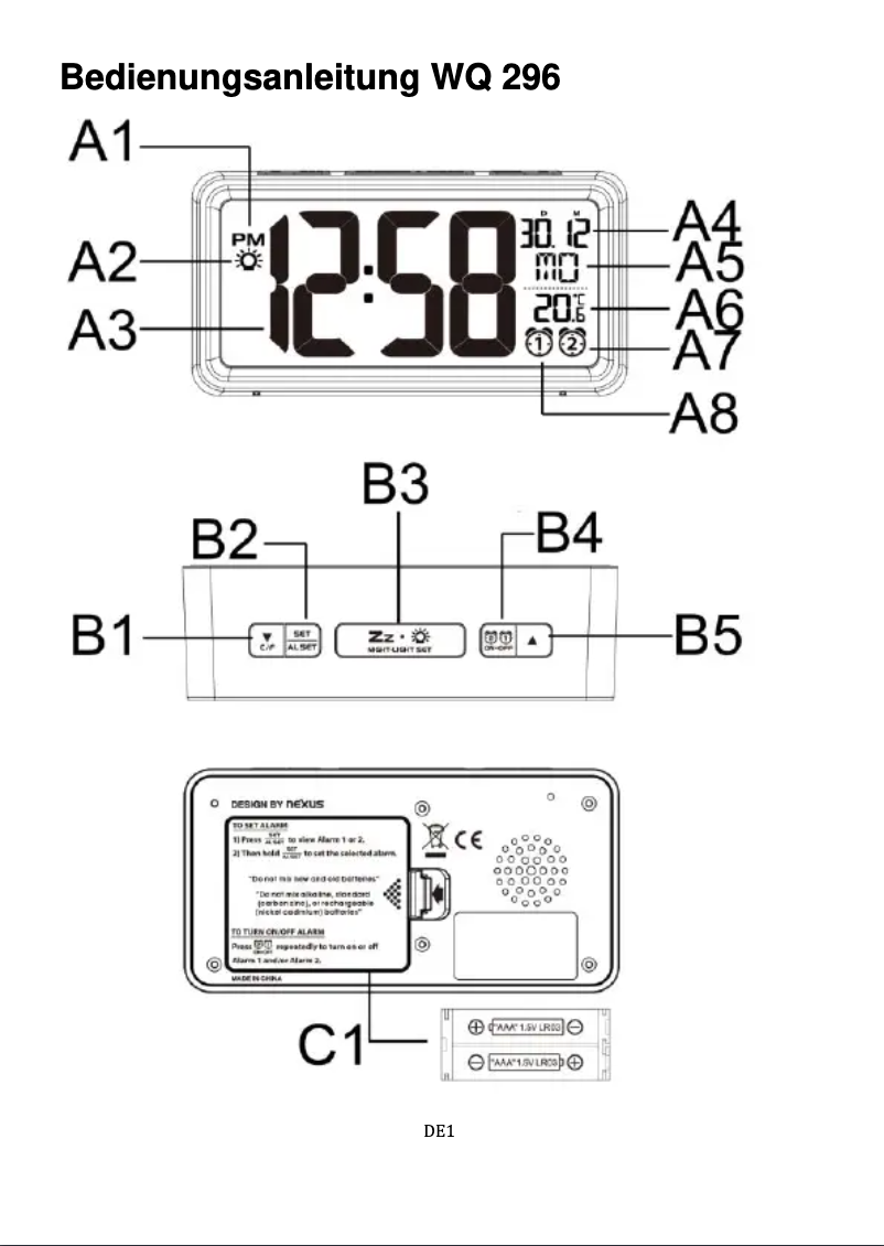 Image de la première page du manuel de l'appareil WQ 296