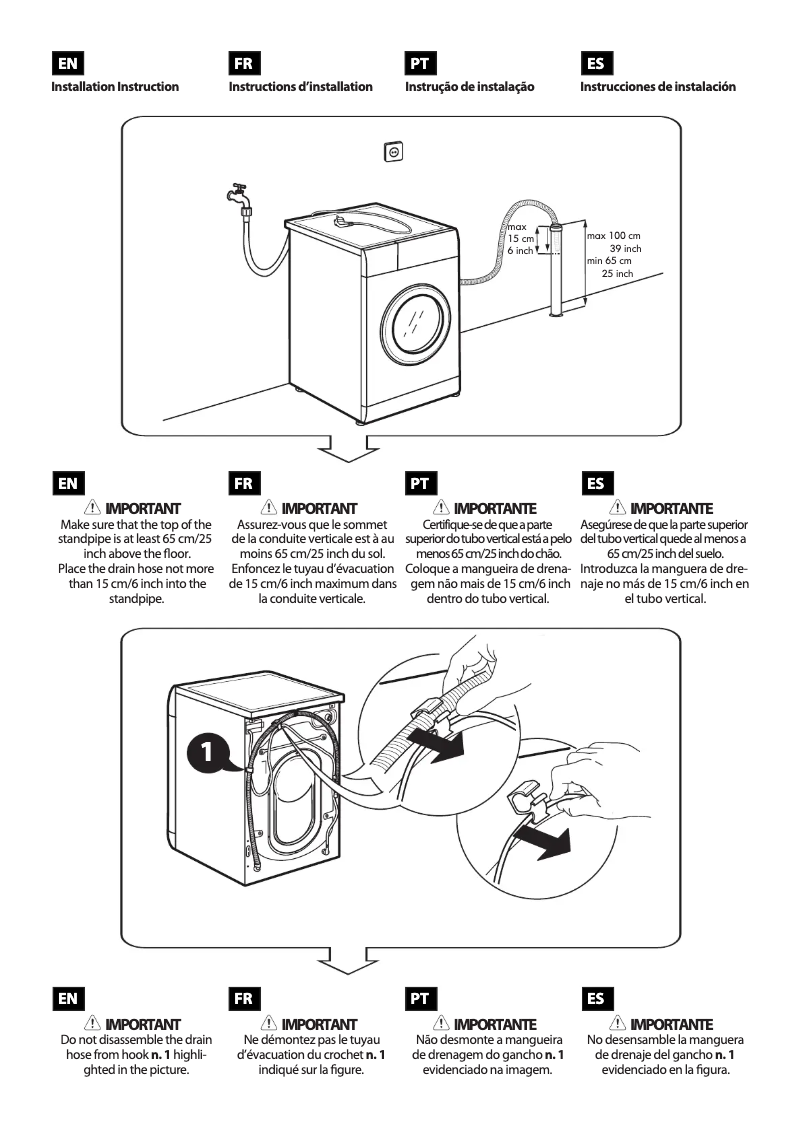Page n°1 - Guide d'installation Whirlpool W6 W045WB FR