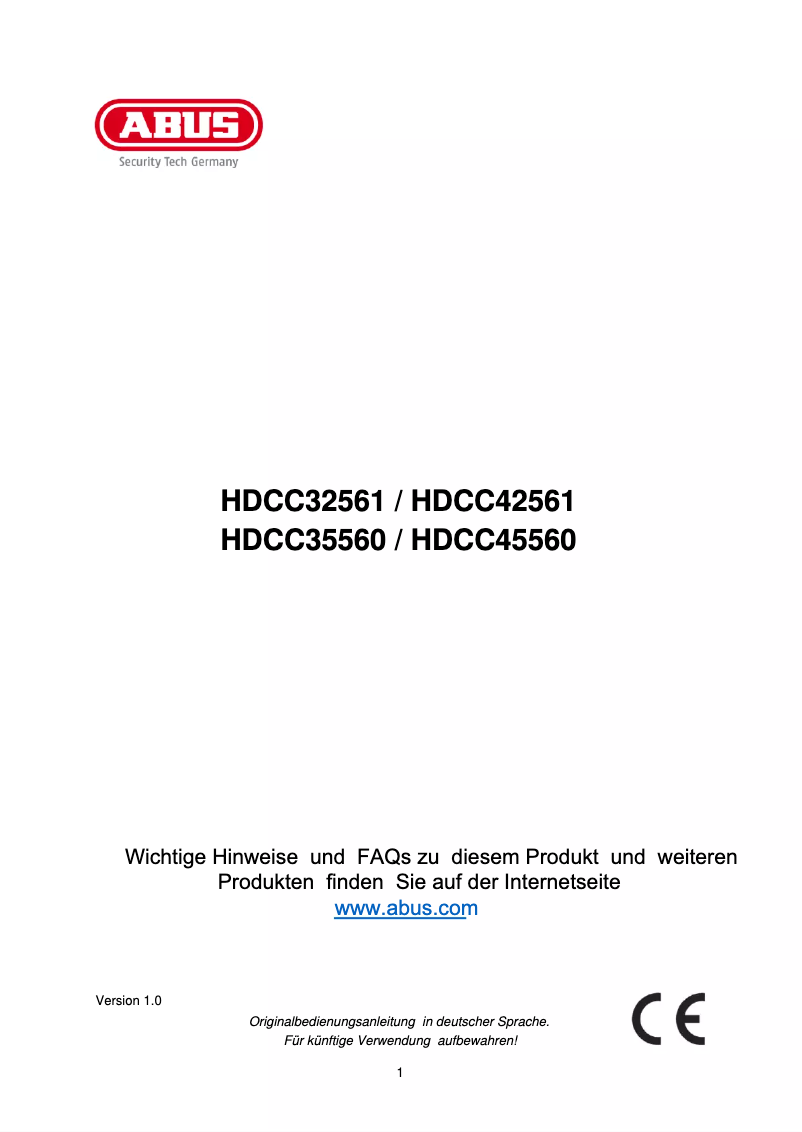 Page n°1 - Manuel utilisateur Abus HDCC35561