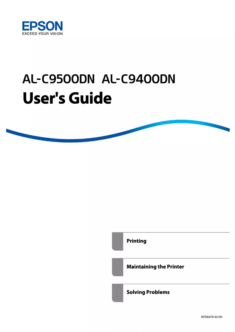 Page 1 de la notice Manuel utilisateur Epson WorkForce AL-C9400DN