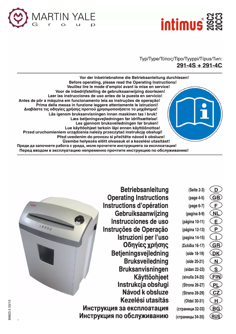 Page 1 de la notice Manuel utilisateur Intimus 20 SC2