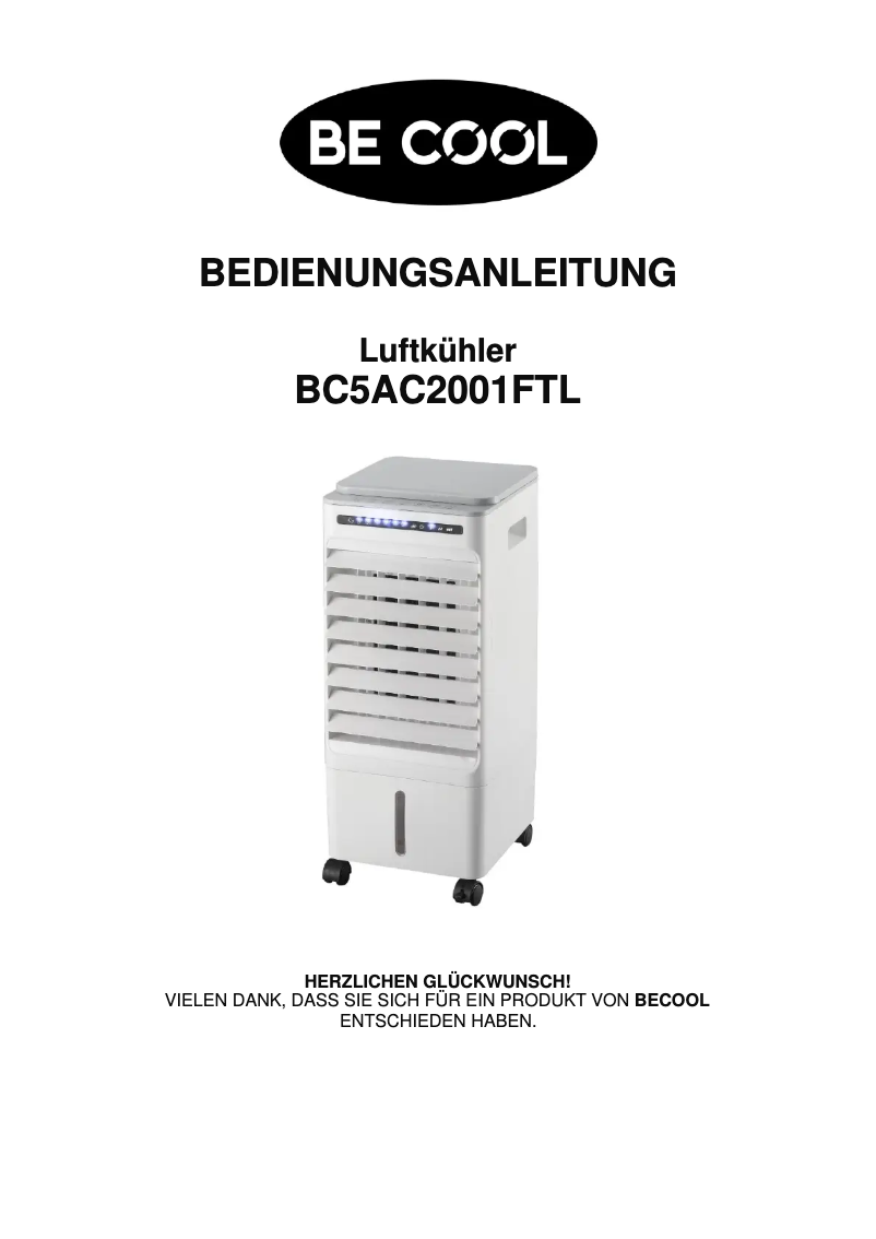 First page image of the manual for BC5AC2001FTL