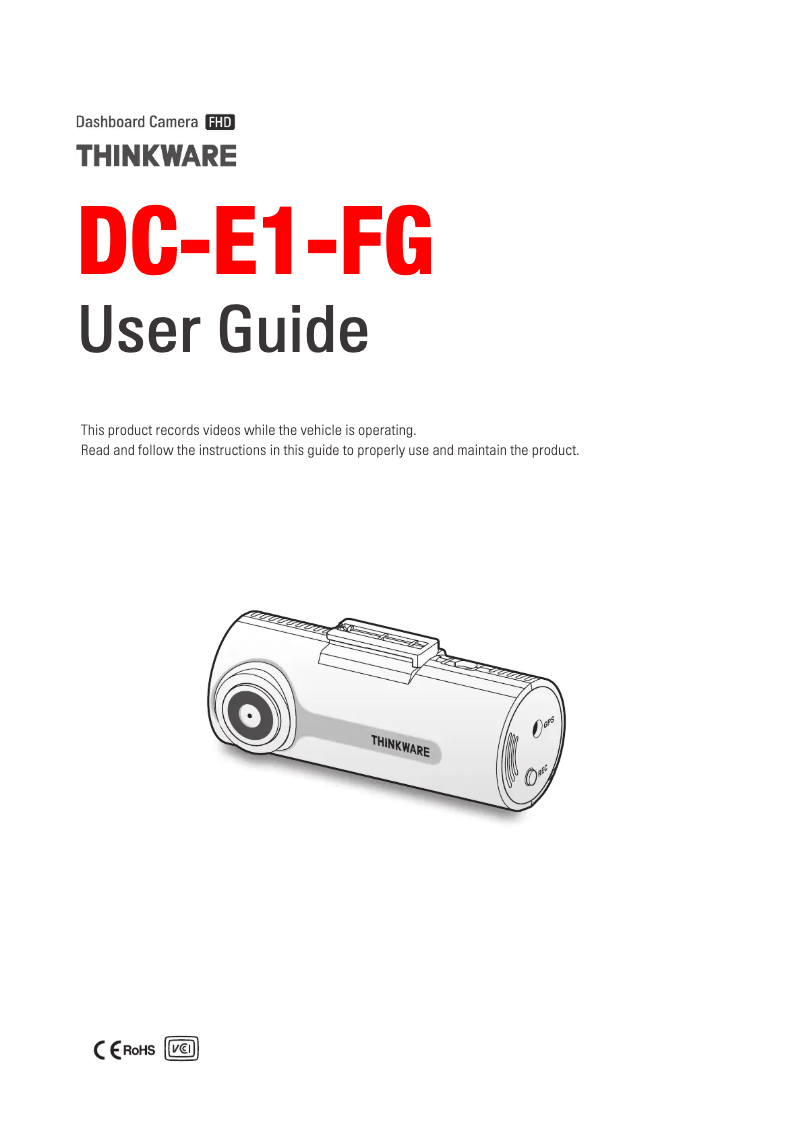 Page n°1 - Manuel utilisateur Thinkware DC-E1-FG
