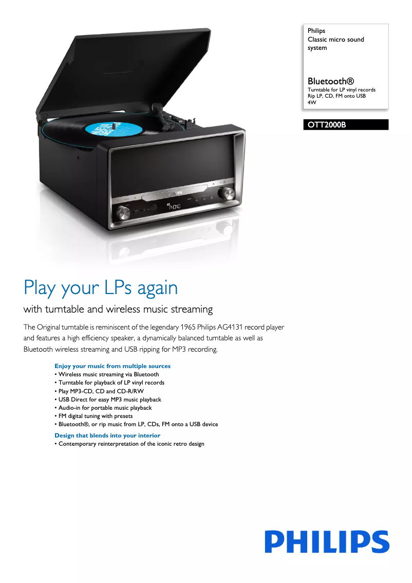 Image de la première page du manuel de l'appareil OTT2000B