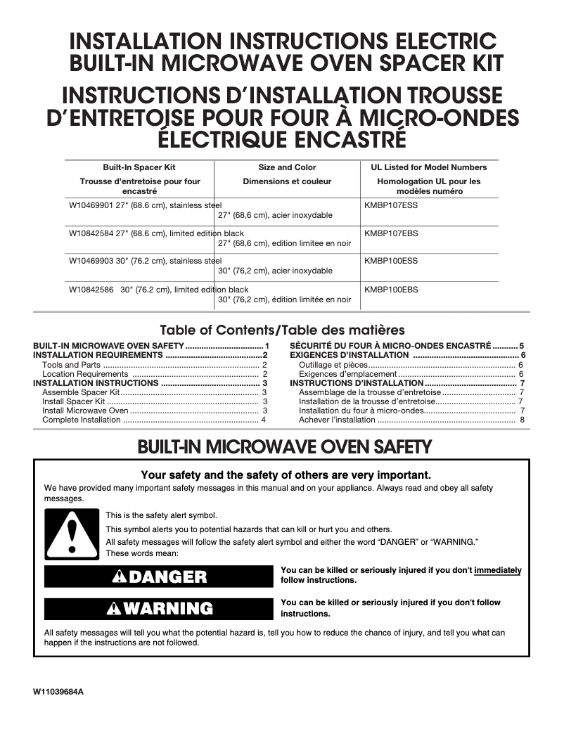 Page 1 of the manual User Manual JennAir W10469903