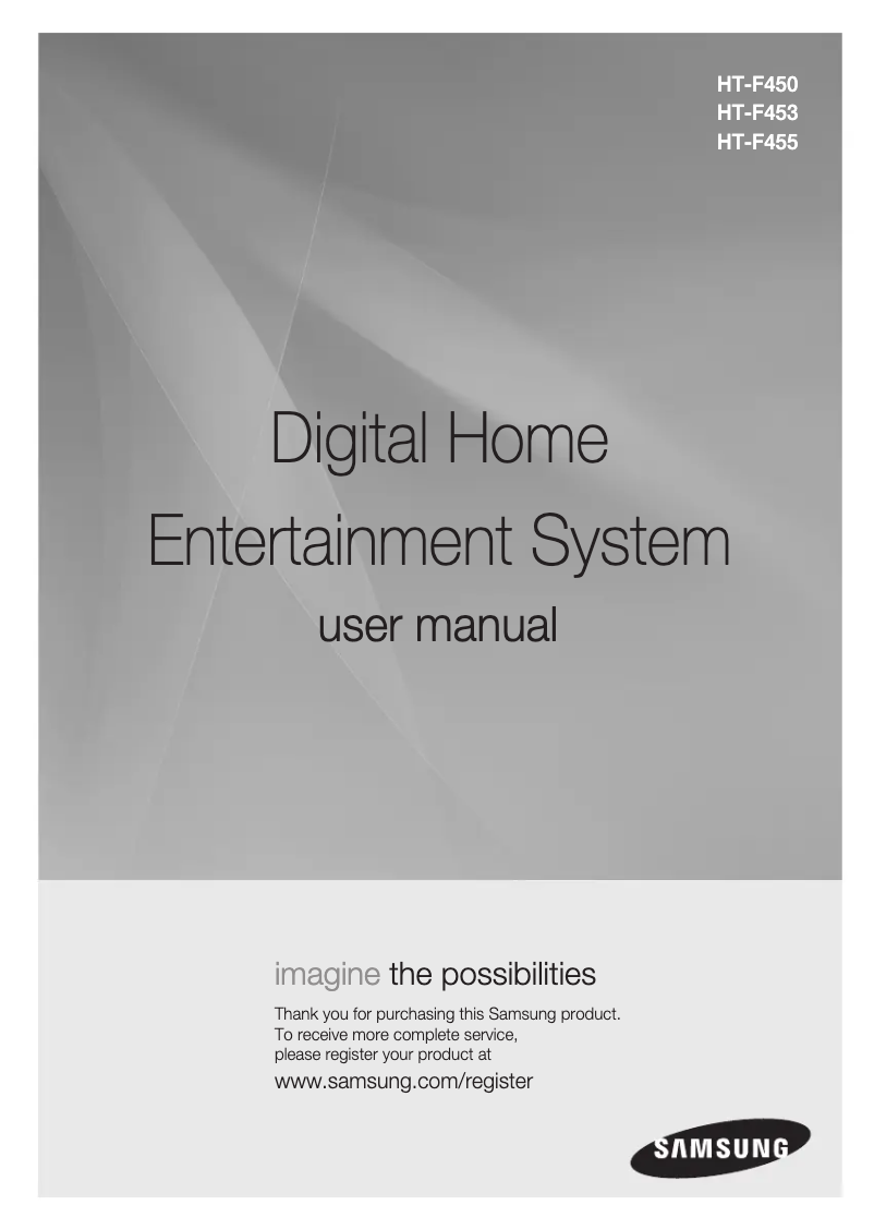 Page 1 de la notice Manuel utilisateur Samsung HT-F455