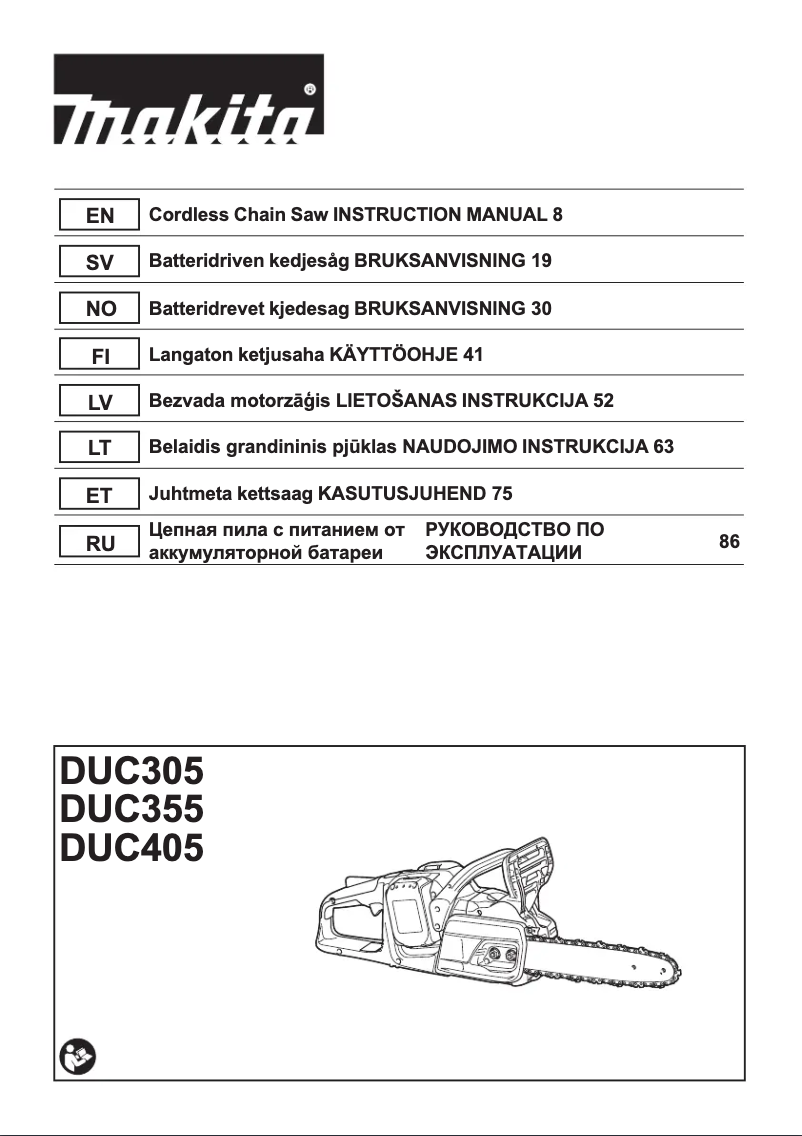 Page 1 de la notice Manuel utilisateur Makita DUC305