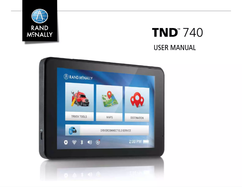 Page n°1 - Manuel utilisateur Rand McNally TND 740
