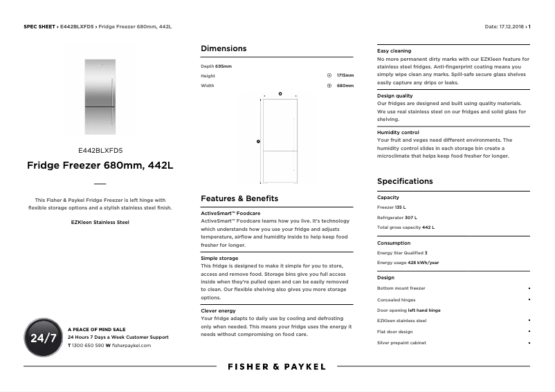 Image de la première page du manuel de l'appareil E442BLXFD5