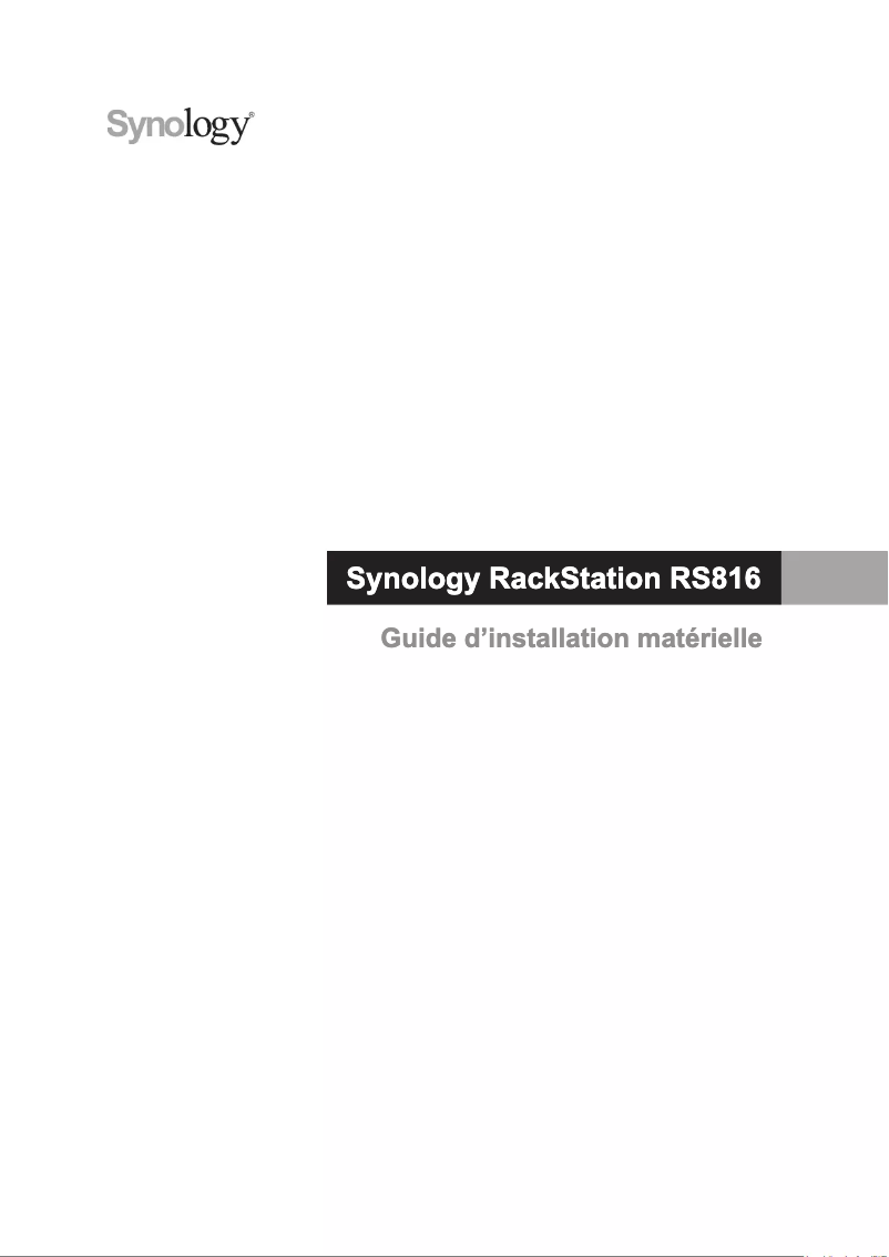 Page n°1 - Manuel utilisateur Synology RackStation RS816