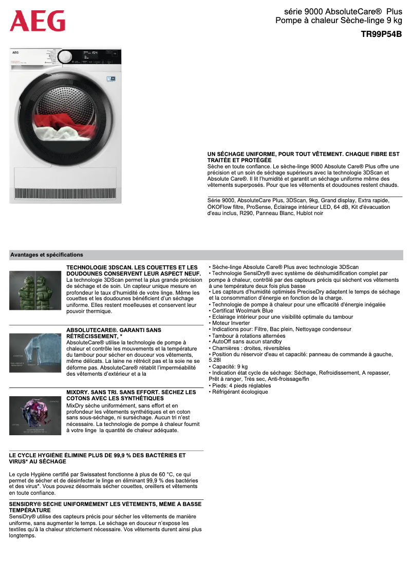 Image de la première page du manuel de l'appareil TR99P54B