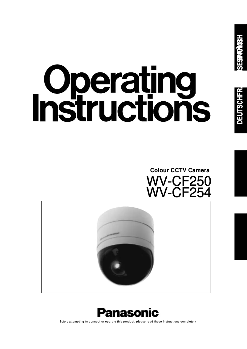 Page n°1 - Manuel utilisateur Panasonic WV-CF250