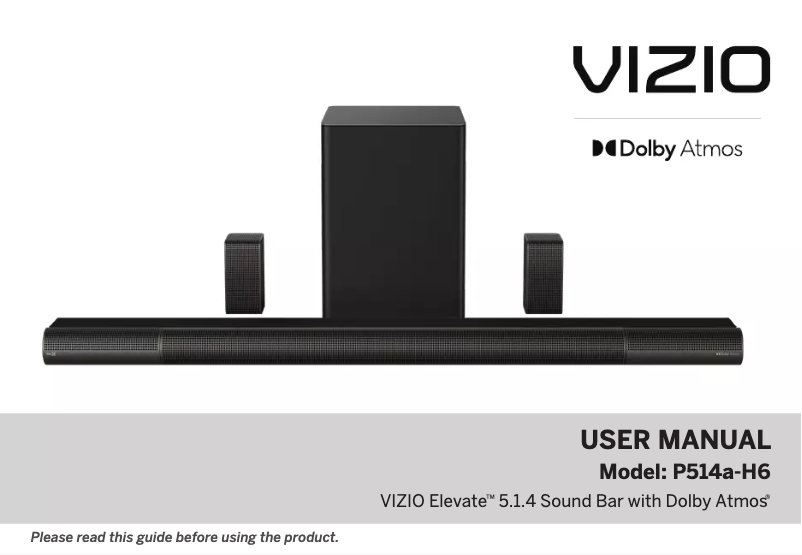 Page 1 of the manual User Manual VIZIO P514A-H6