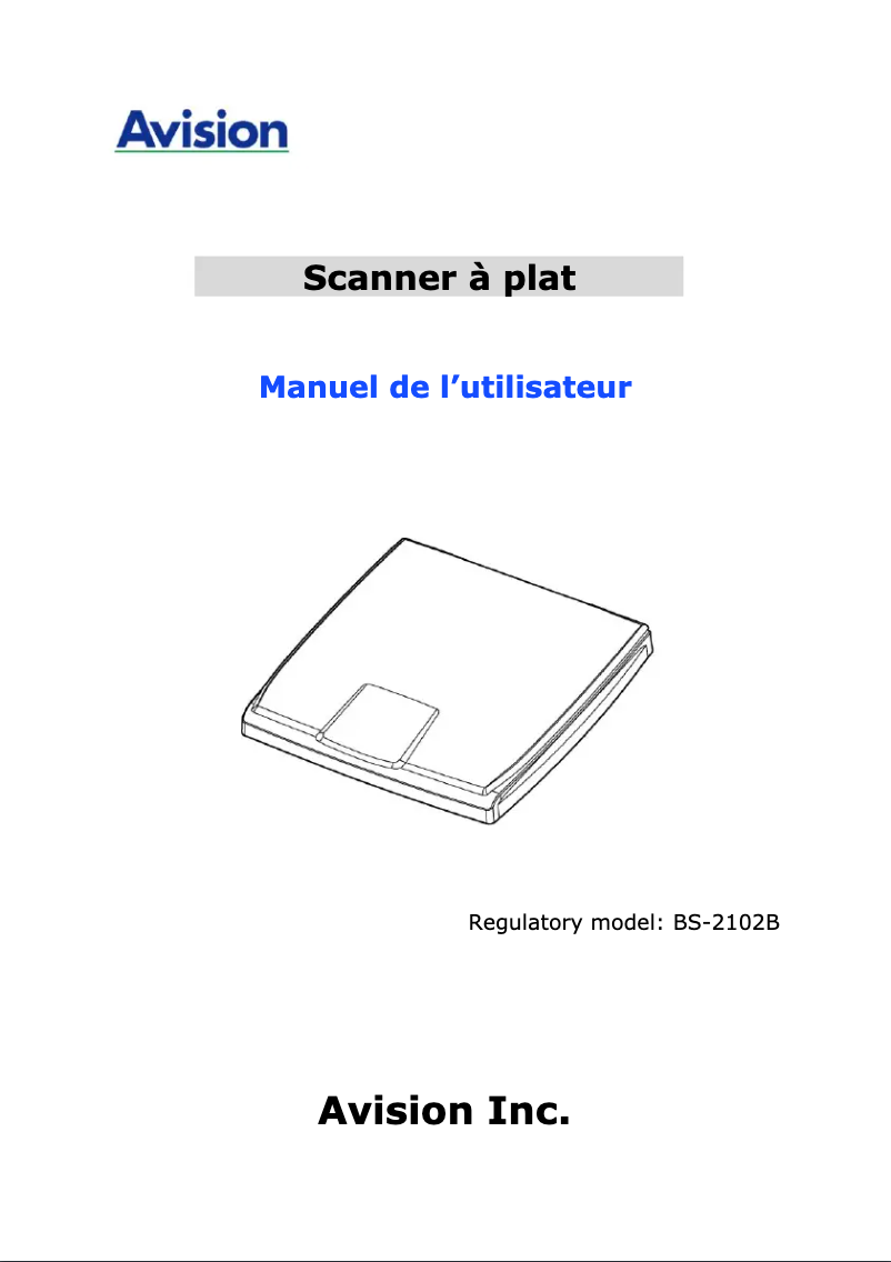 Page 1 de la notice Manuel utilisateur Avision FB15