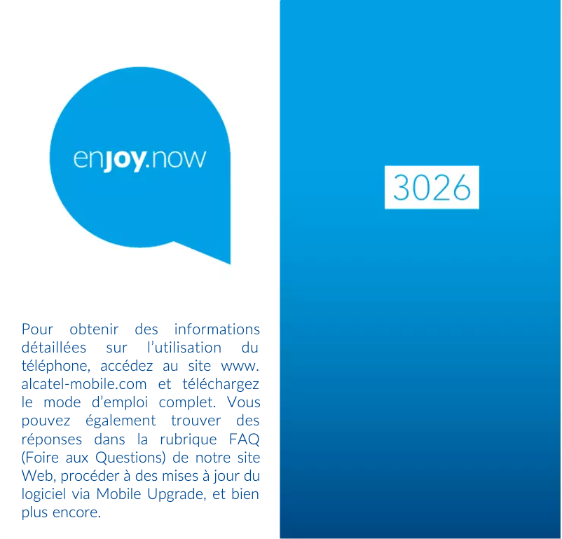 Page n°1 - Manuel utilisateur Alcatel 3025