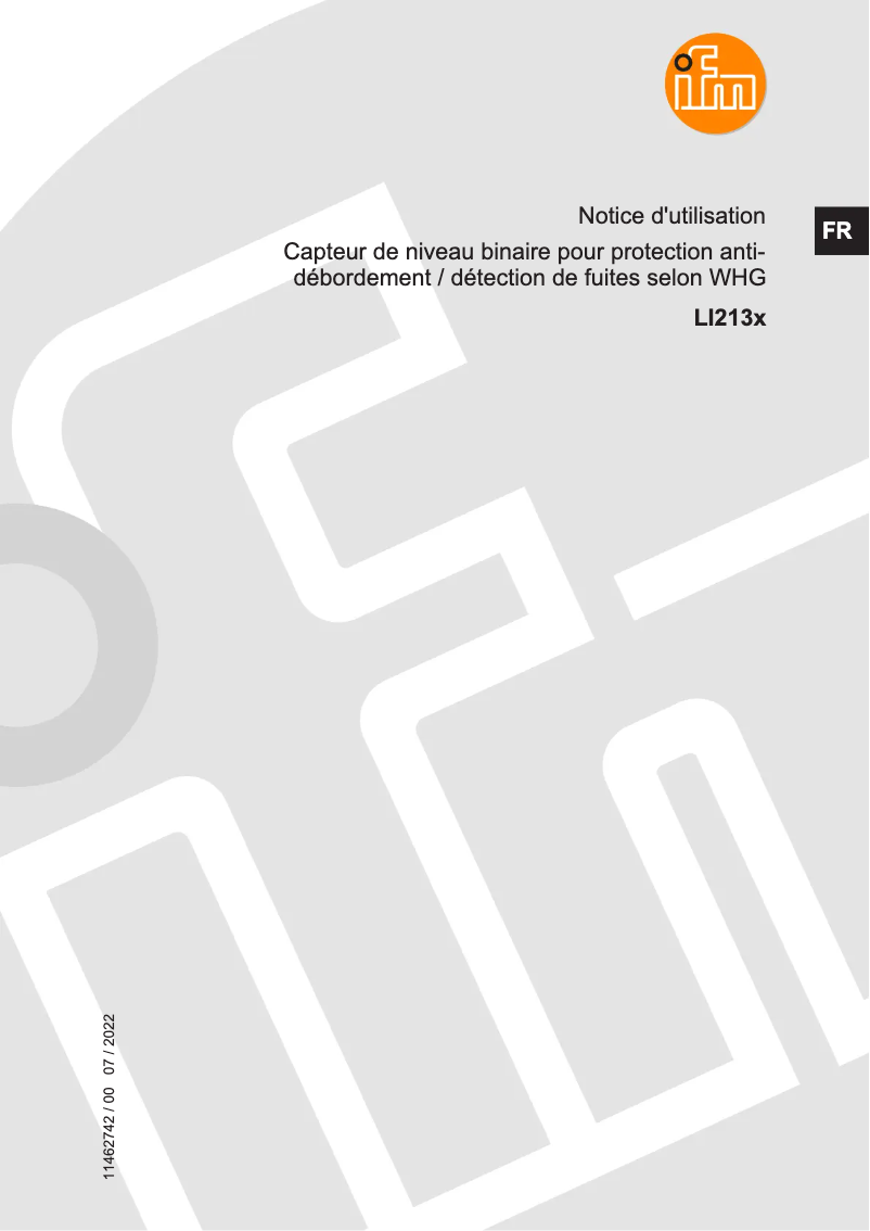 Page 1 de la notice Manuel utilisateur IFM LI2133