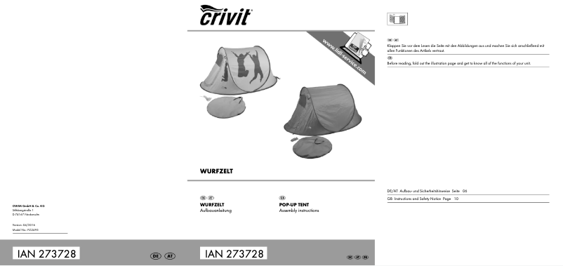 Image de la première page du manuel de l'appareil IAN 273728