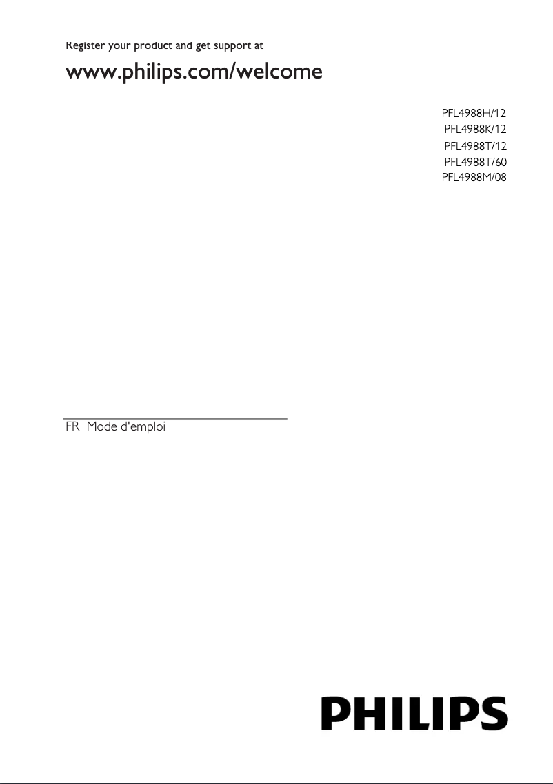 Page 1 de la notice Manuel utilisateur Philips 55PFL4988T