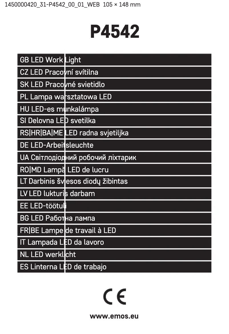 Page 1 de la notice Manuel utilisateur Emos P4542