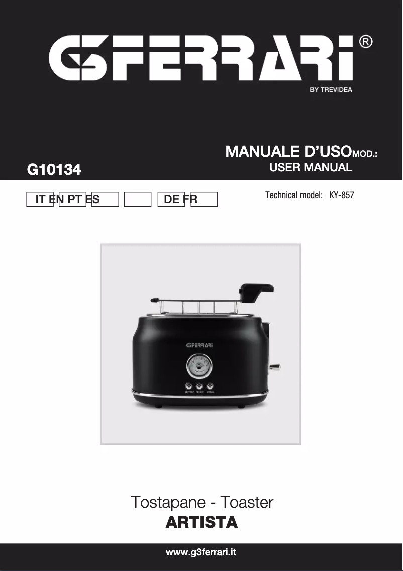 Página 1 del manual Manual de usuario G3 Ferrari Artista G10134