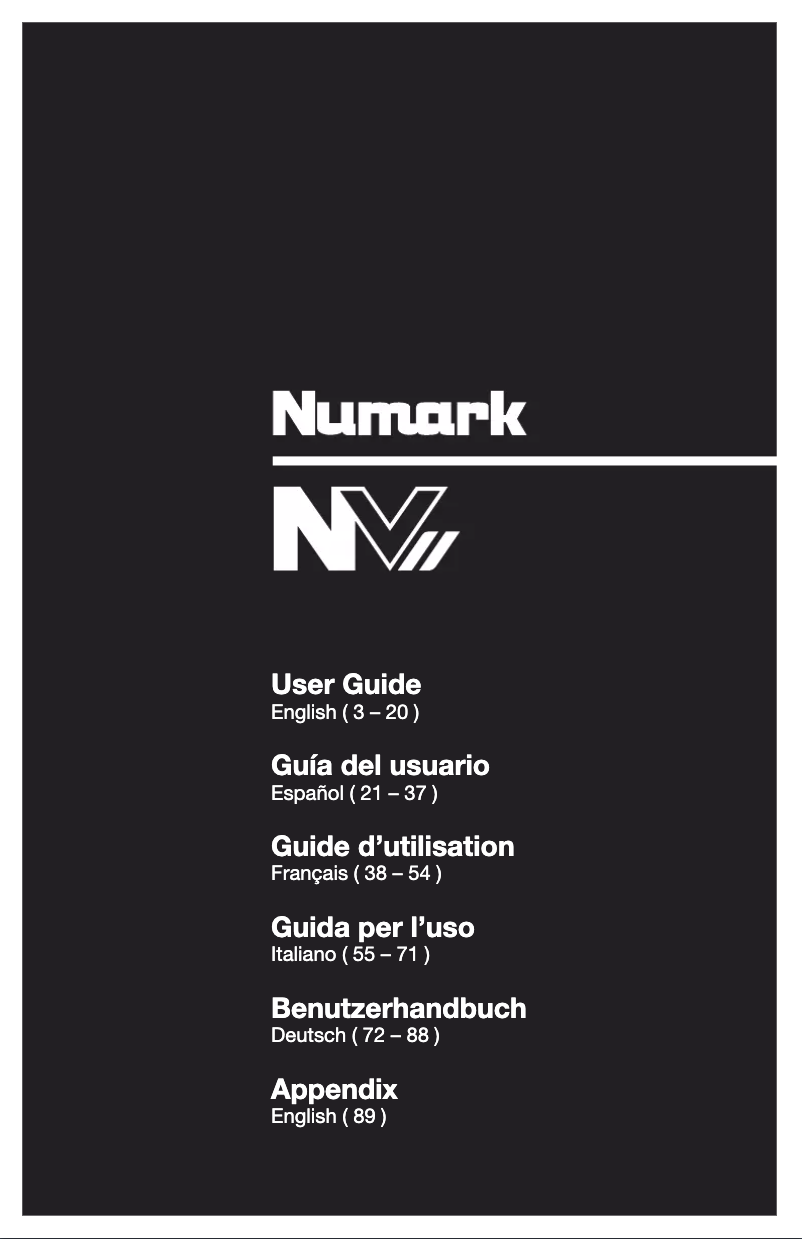 Page 1 de la notice Manuel utilisateur Numark NVII
