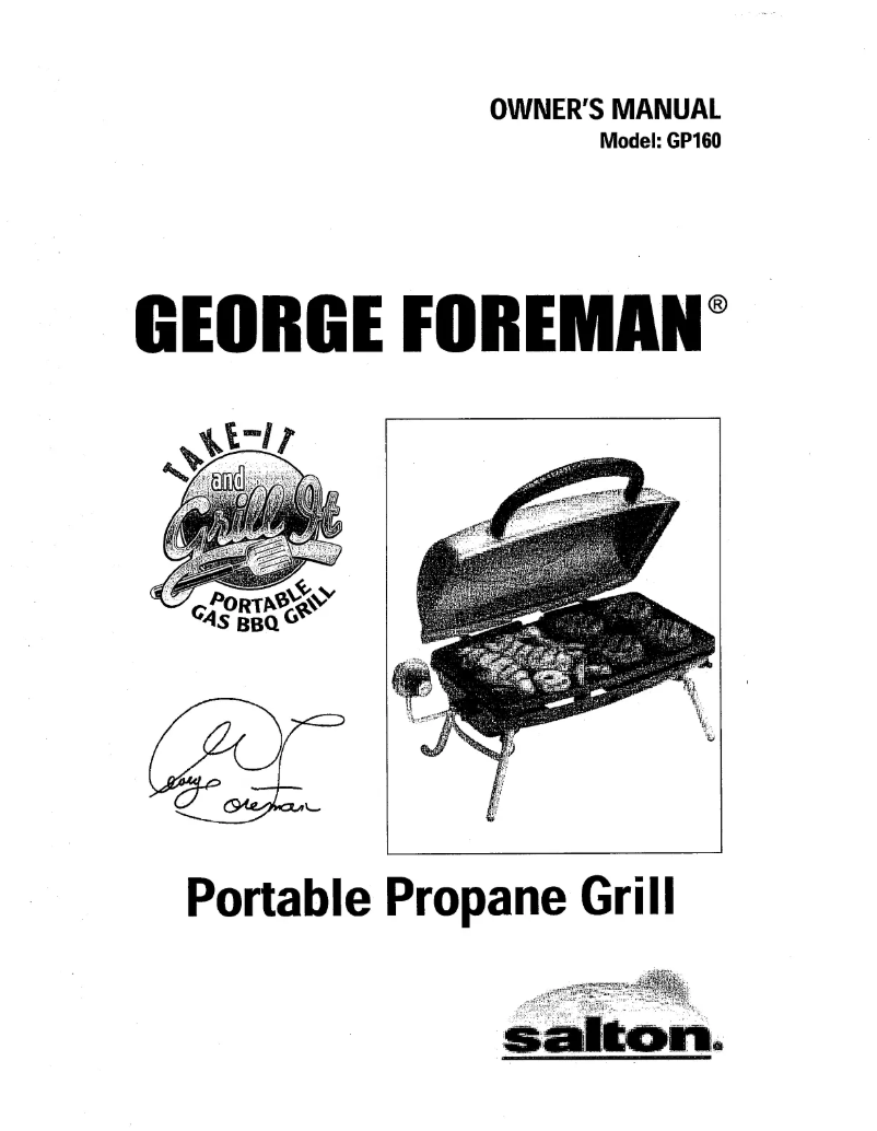 Page 1 de la notice Manuel utilisateur George Foreman GP160