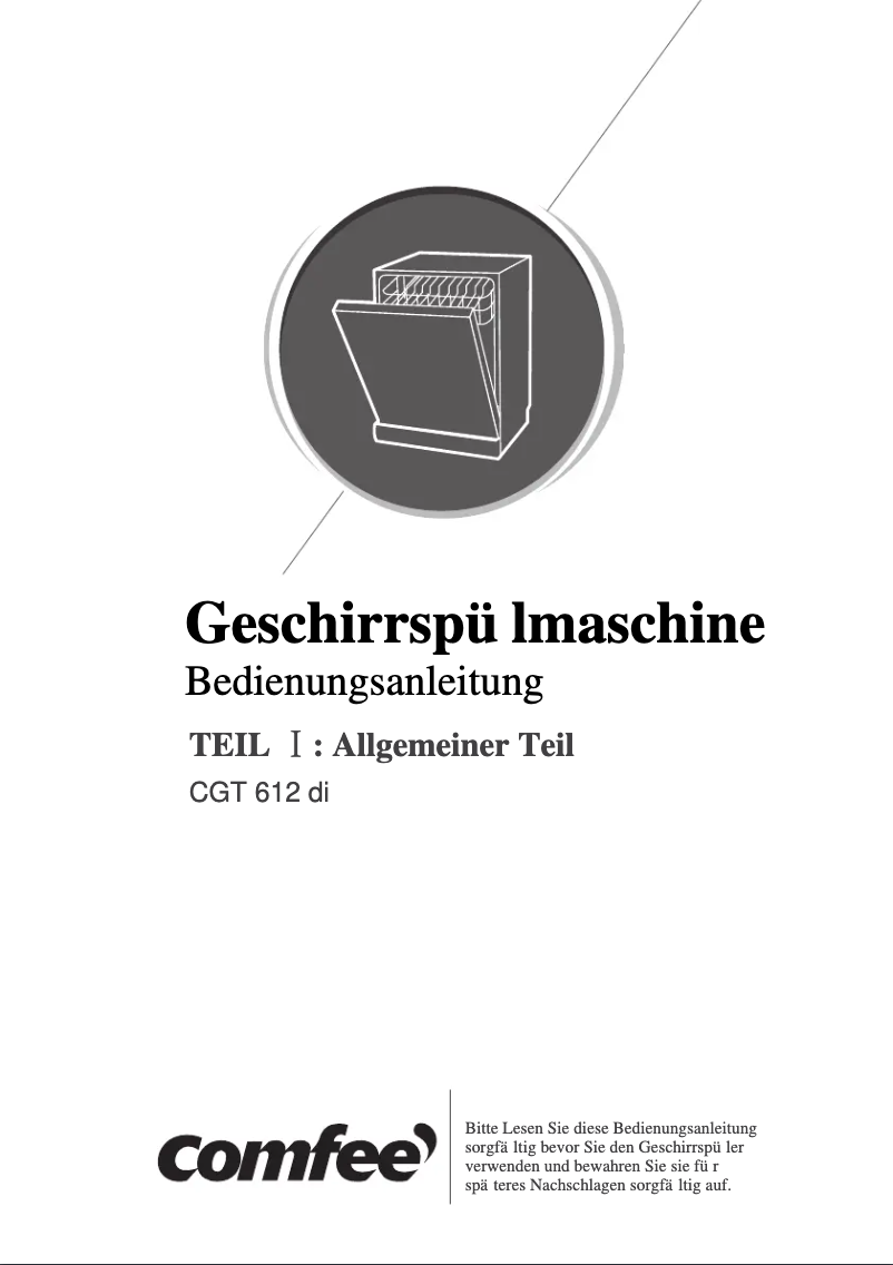 Image de la première page du manuel de l'appareil CGT 612 di