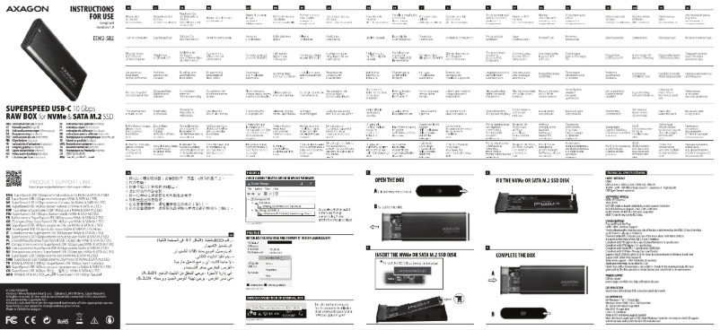 Page 1 de la notice Manuel utilisateur Axagon EEM2-SG2