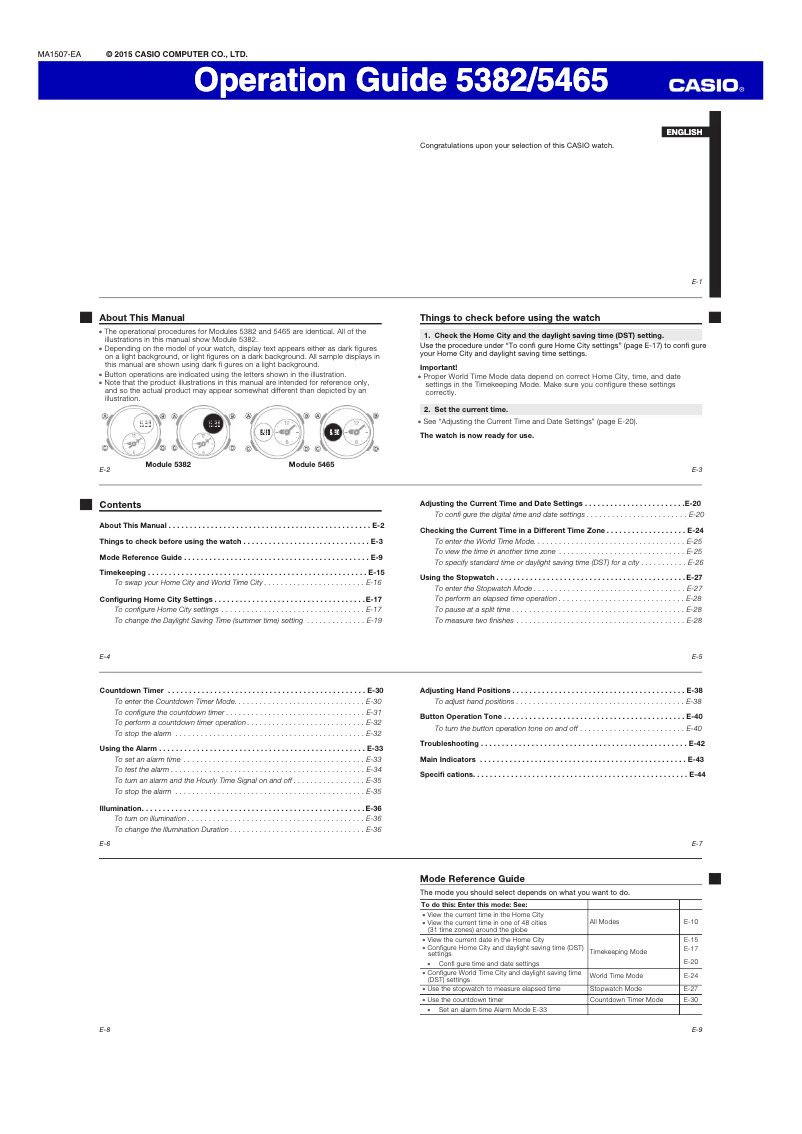Página 1 del manual Manual de usuario Casio 5382