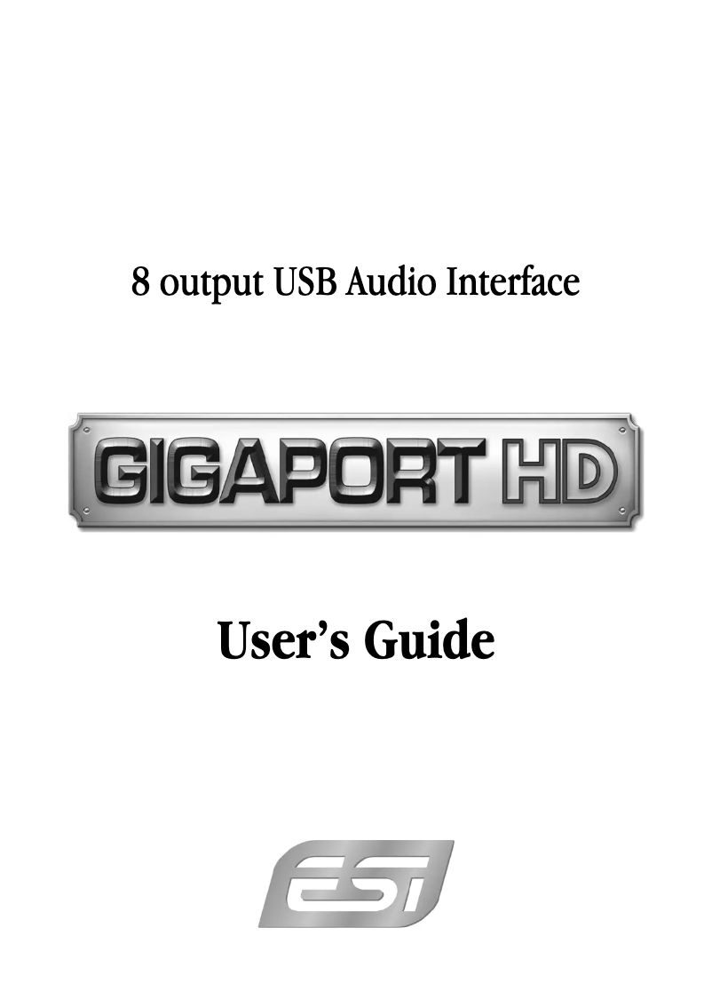 Page 1 de la notice Manuel utilisateur ESI GIGAPort HD