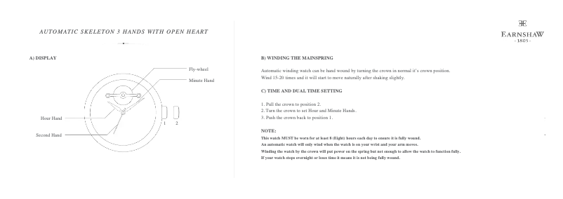 Page n°1 - Manuel utilisateur Earnshaw Longcase ES-8011-07