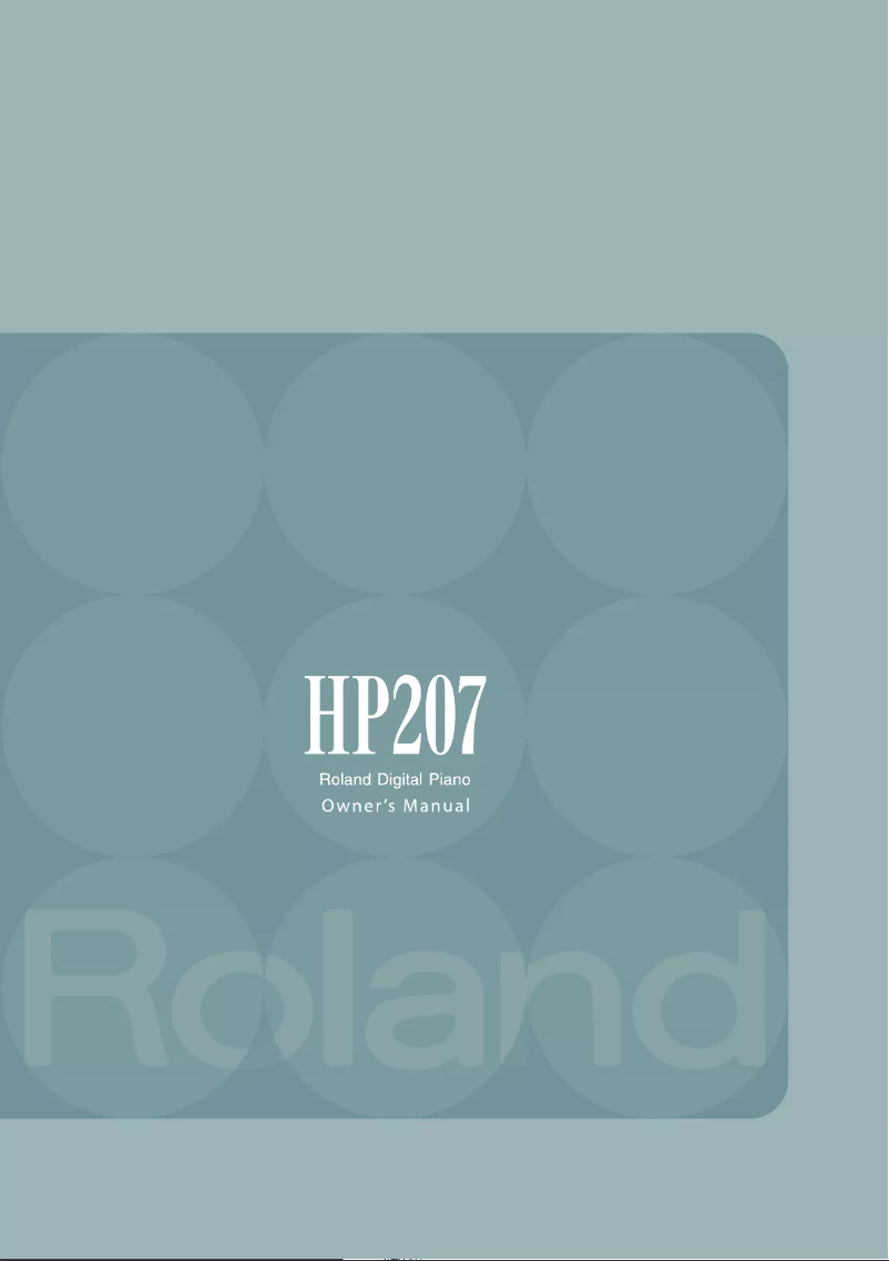 Page n°1 - Manuel utilisateur Roland HP207