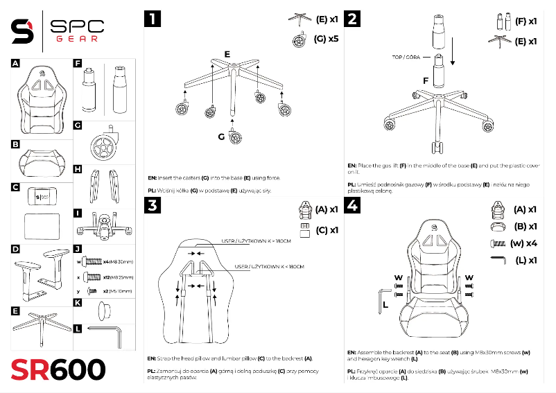 Page n°1 - Manuel utilisateur SPC SR600