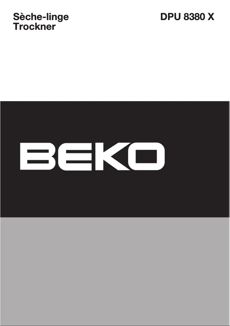 Page 1 de la notice Manuel utilisateur Beko DPU 8380 X