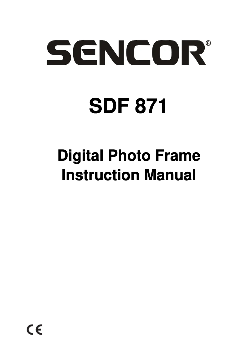 Page n°1 - Manuel utilisateur Sencor SDF 871 W