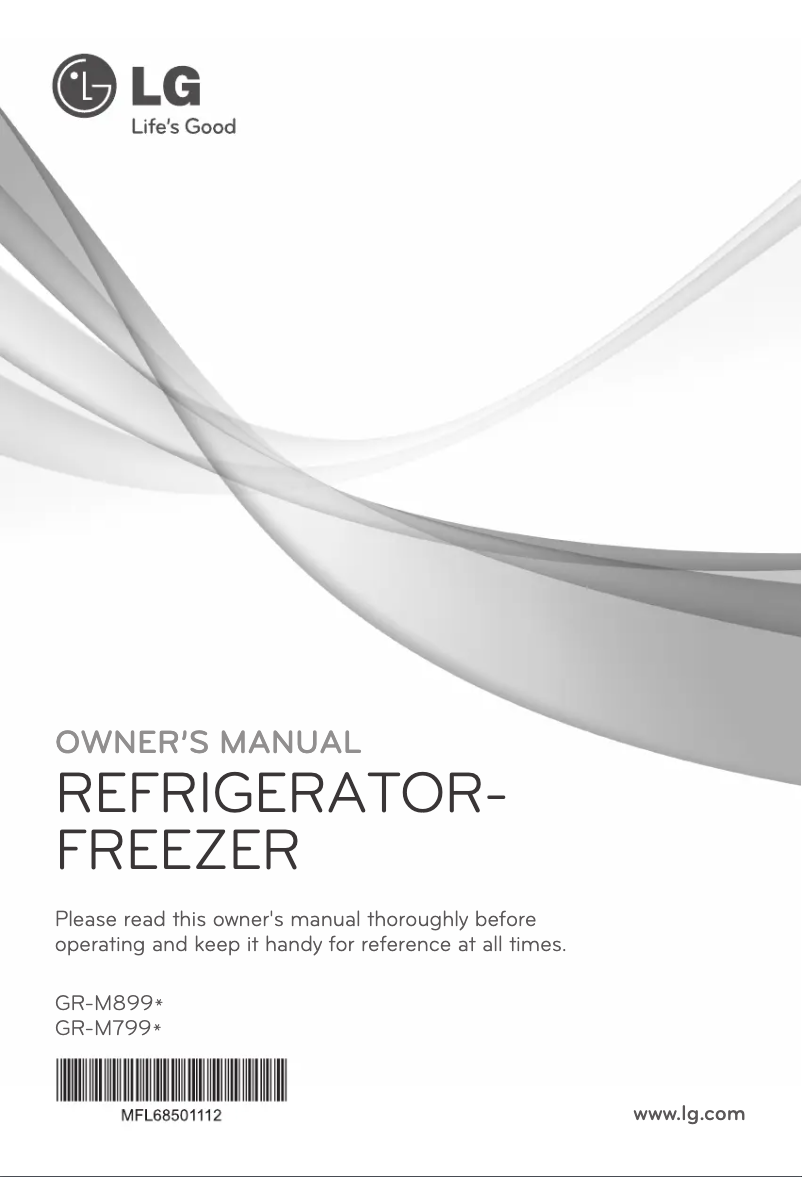 Page 1 de la notice Manuel utilisateur LG GR-M899HN