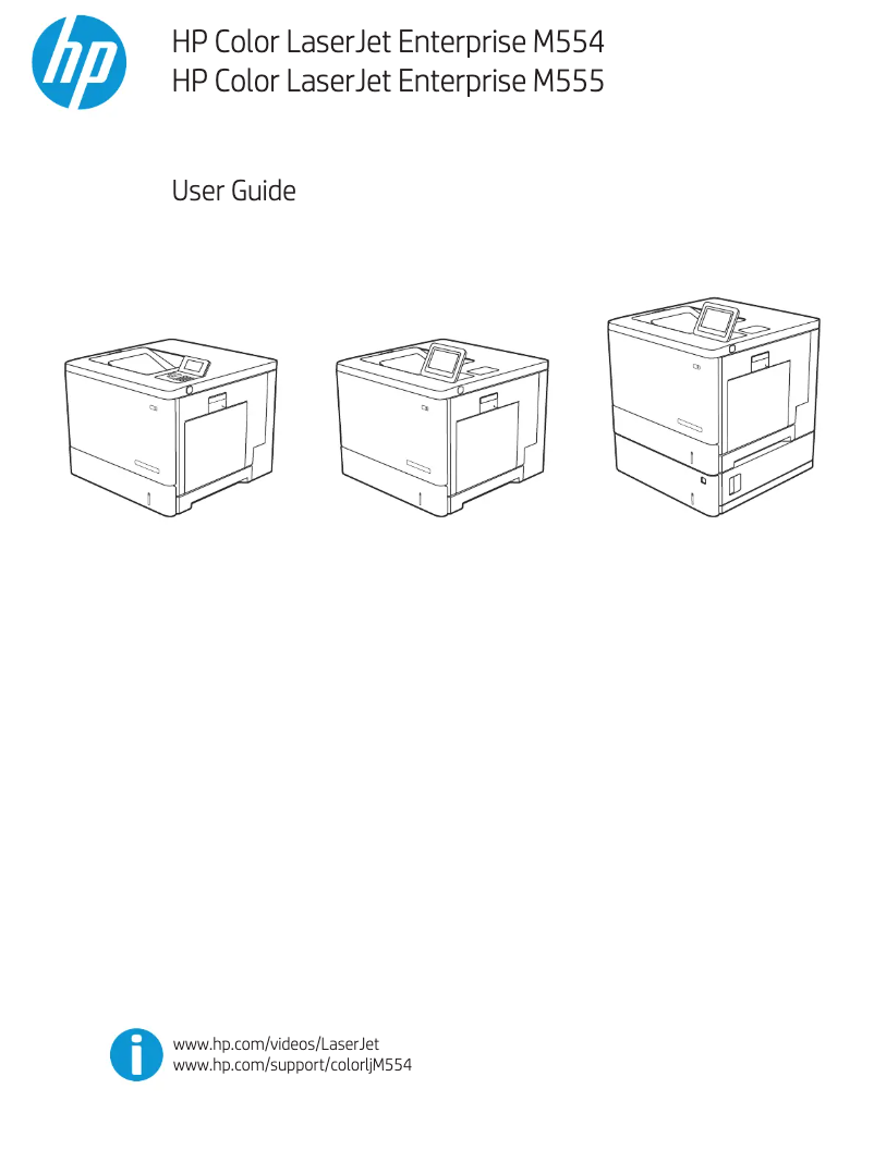 Image de la première page du manuel de l'appareil Color LaserJet Enterprise M555dn